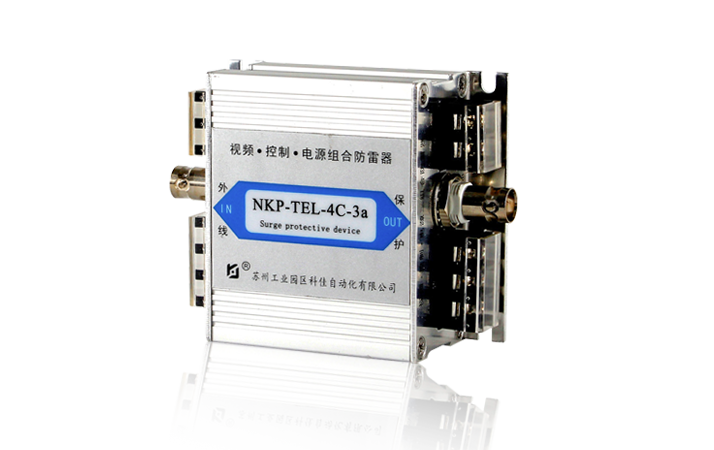 NKP-TEL-4C-3a Video-Control-Power Triple Surge Protection Device